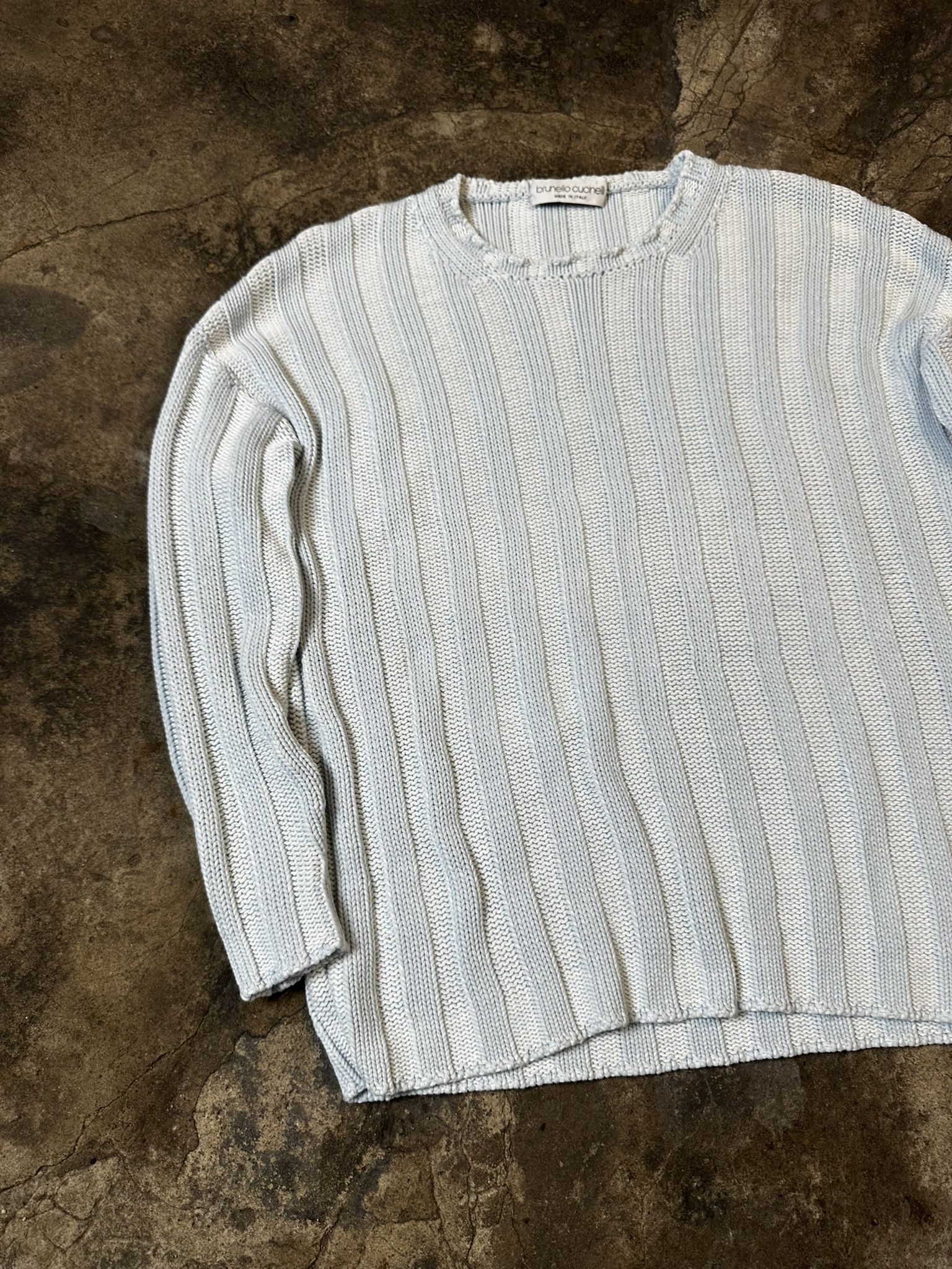 Brunello Cucinelli Vintage Brunello Cucinelli Cotton Cable Knit Sweater Size US M / EU 48-50 / 2 - 2 Thumbnail