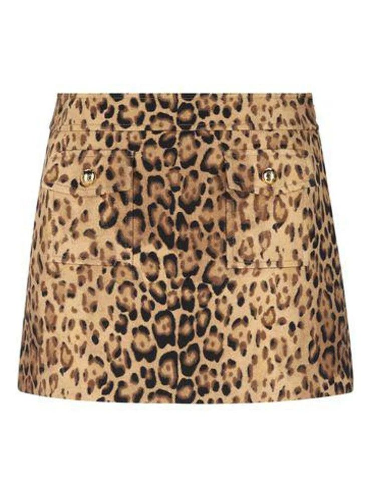 Celine o1y0725 Leopard-print Mini Skirt in Multicolor Size 27" / US 4 / IT 40 - 1 Thumbnail