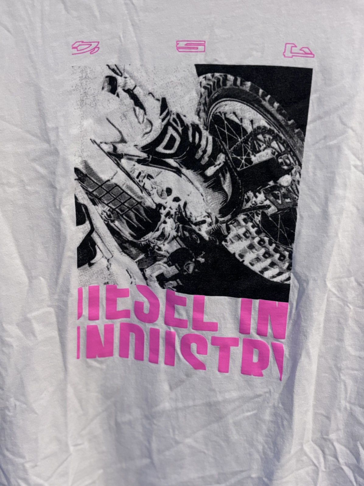 Diesel Diesel Industry Moto Graphic Tee Pink Print M Size US M / EU 48-50 / 2 - 2 Thumbnail