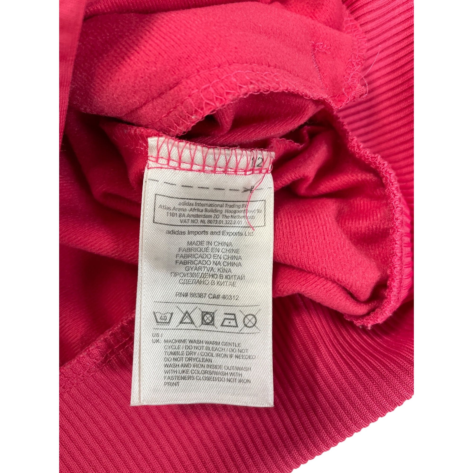 Adidas Adidas Womens Pink Track Jacket With Blue Stripes Size L SKU Size L / US 10 / IT 46 - 7 Thumbnail