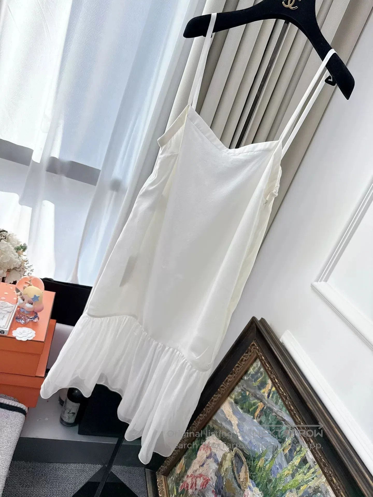 Chanel chanel white silk dress spring summer collection. Size US 36 / EU 52 - 1 Thumbnail