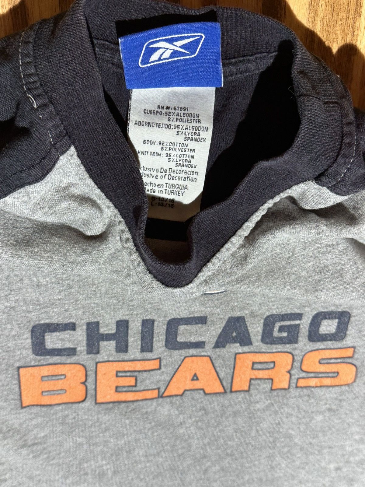 Reebok 2004-2006 Reebok Chicago Bears Gray and Black Tee Size US L / EU 52-54 / 3 - 5 Thumbnail