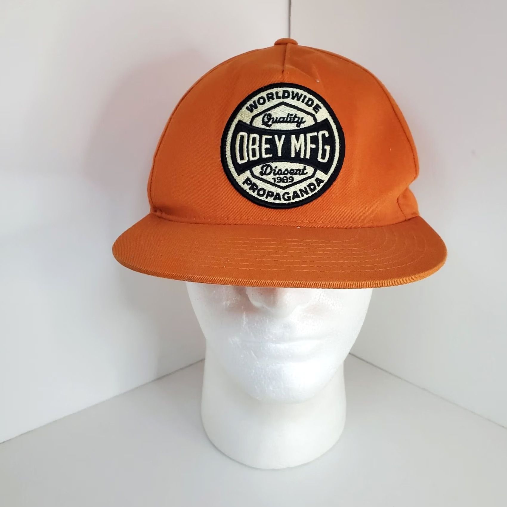 Obey OBEY Orange Canvas Baseball Cap Hat Mens One Size Streetwear Hip Hop Classic Colorful Size ONE SIZE - 2 Thumbnail