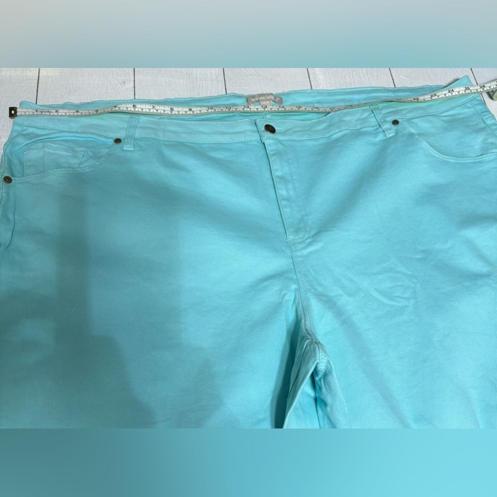 Other Woman Within Light Blue Capri Pants 34W Plus Size NIP Size 26" / US 2 / IT 38 - 3 Thumbnail