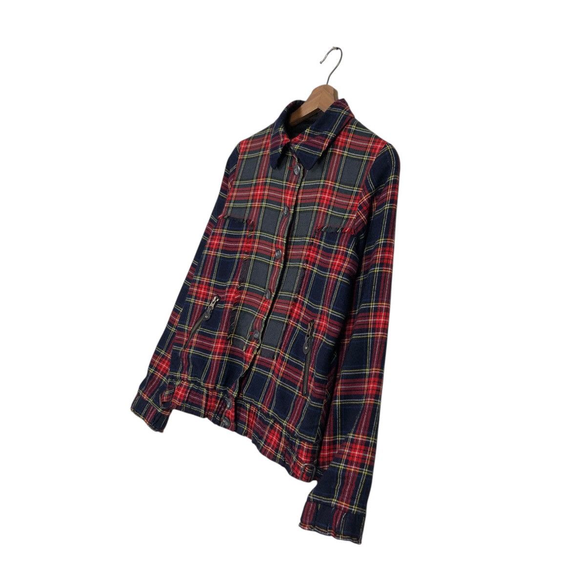 Japanese Brand 📌Cropped Biker Zipper Jacket Tartan Betty's Blue Label Size US M / EU 48-50 / 2 - 3 Thumbnail