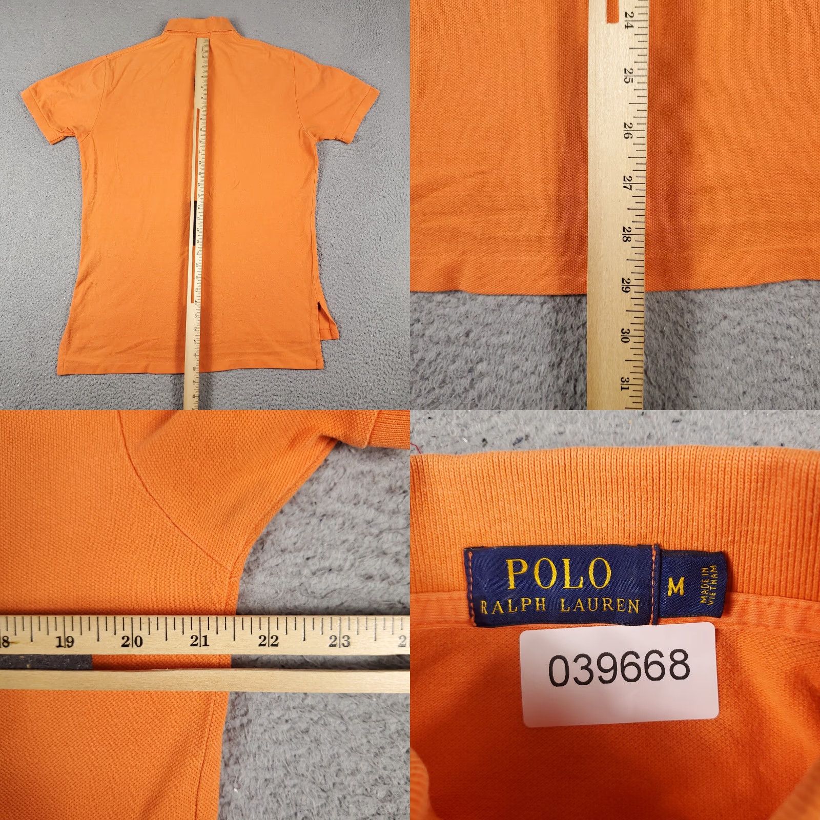 Ralph Lauren Ralph Lauren Polo Shirt Mens M Orange Solid Polo Shirt Regular Fit Cotton Short Sleeve Button Collared Logo 90s Preppy Sports Mens Size US M / EU 48-50 / 2 - 8 Thumbnail