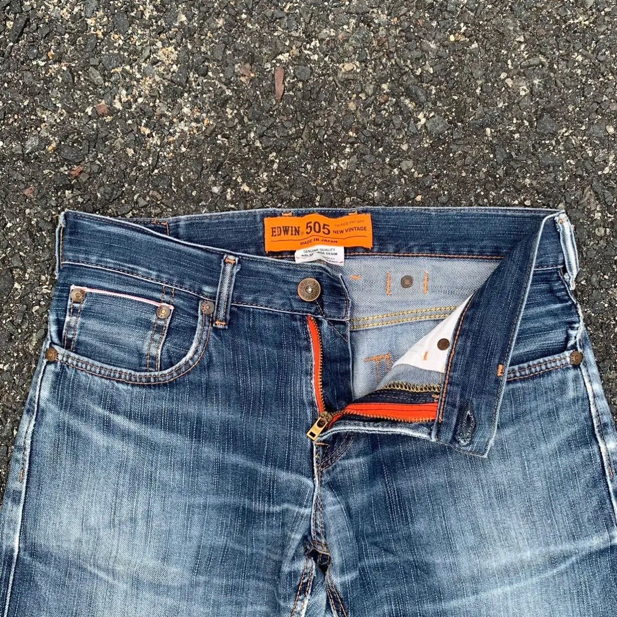 Self Edge 💥 REDLINE 💥 Japanese Jeans Cinch Back Selvedge Faded Pants Size US 32 / EU 48 - 5 Thumbnail