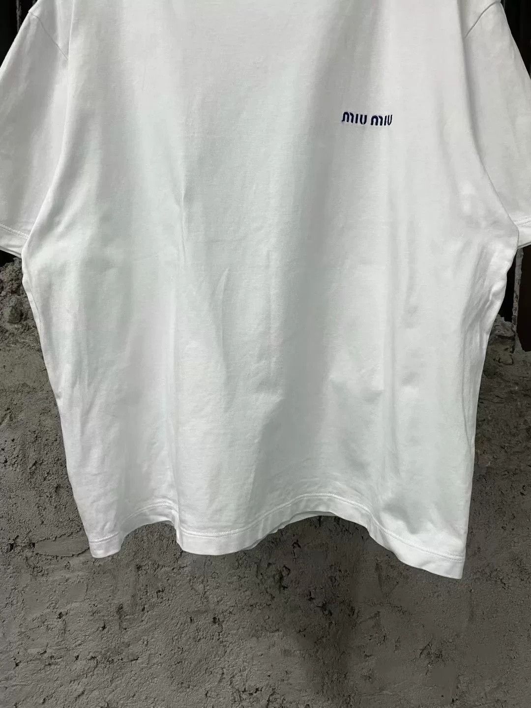 Miu Miu Miu Miu White Embroidered Logo Short Sleeve Size US 5 / EU 37 - 4 Thumbnail