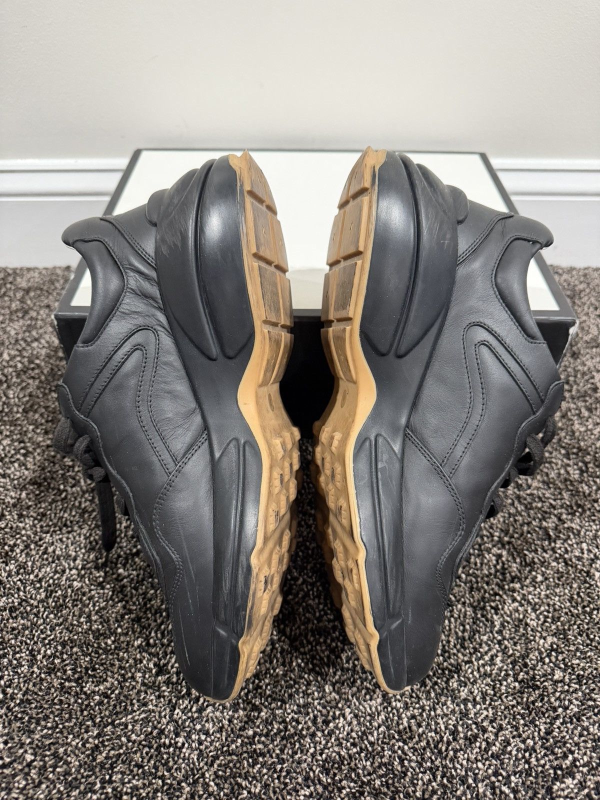 Gucci Gucci Rhyton 2020 Tiger Black Leather Low Top Sneakers Size US 10 / EU 43 - 7 Thumbnail