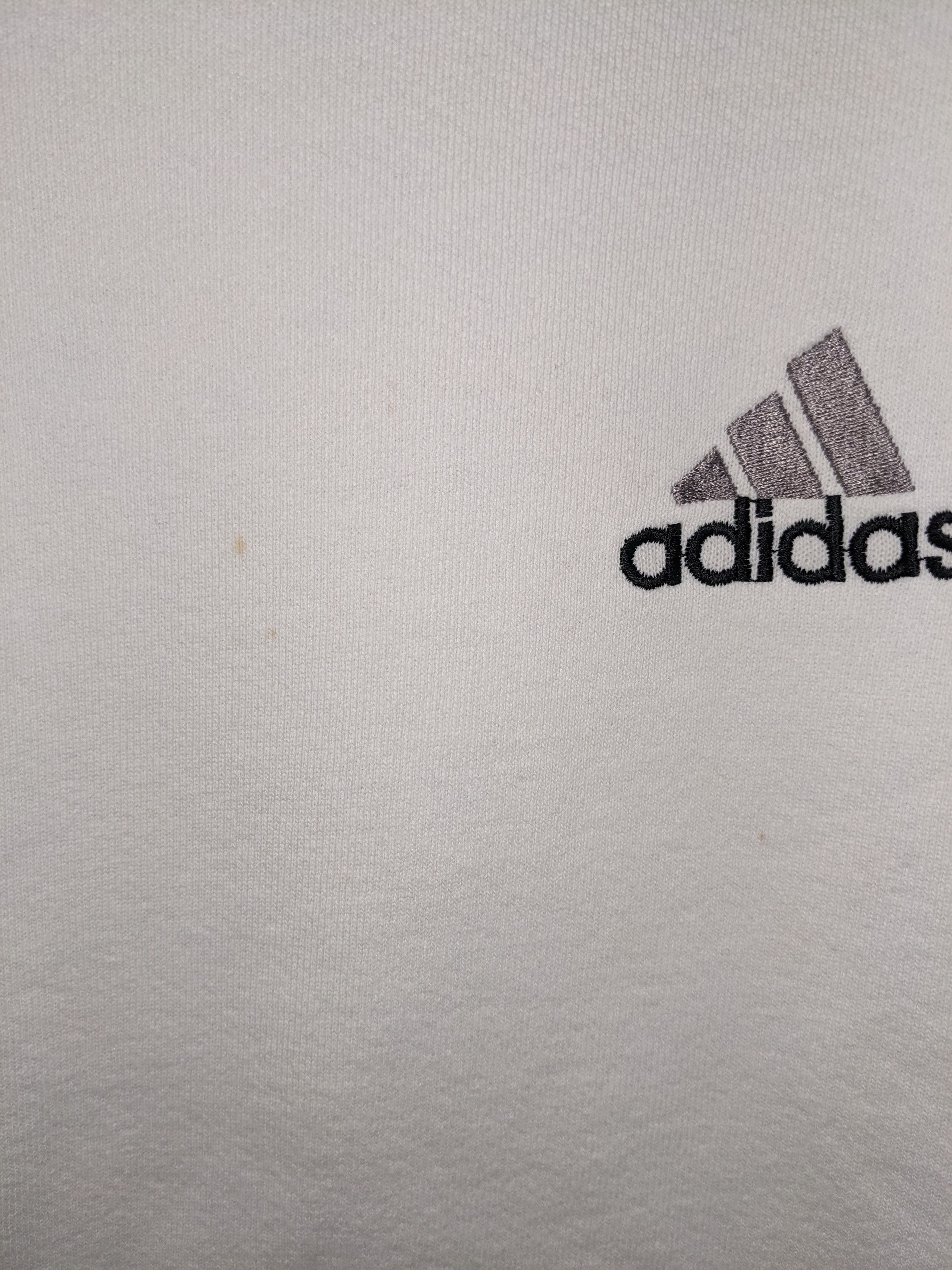 Adidas × Vintage Vintage 90s Adidas Logo Essential White Large Sweatshirt Size US L / EU 52-54 / 3 - 7 Thumbnail