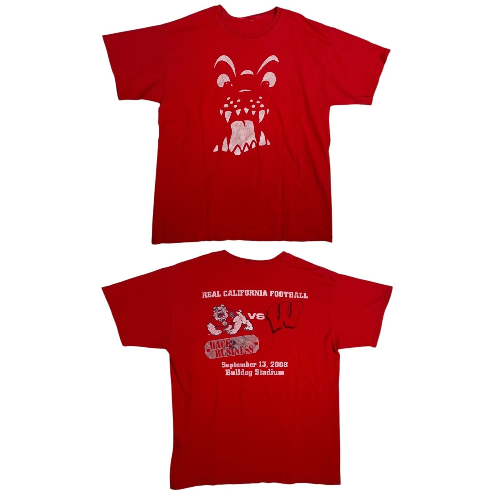 Gildan Vintage Fresno State Bulldogs T-Shirt Size L Double Sided Y Size US L / EU 52-54 / 3 - 1 Thumbnail