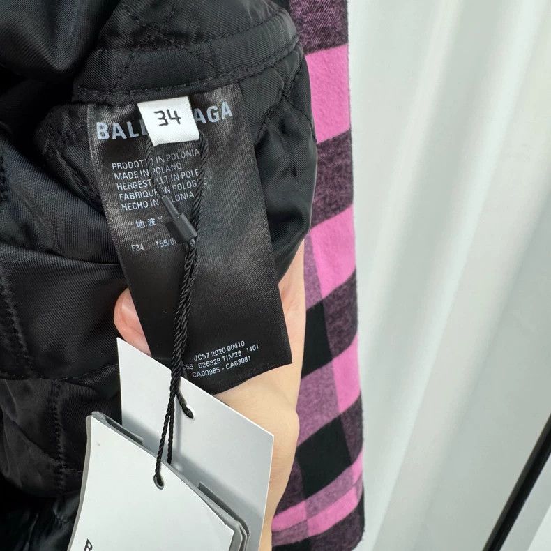 Balenciaga Balenciaga size 34 Black powder plaid cotton shirt jacket Size XS / US 0-2 / IT 36-38 - 6 Thumbnail