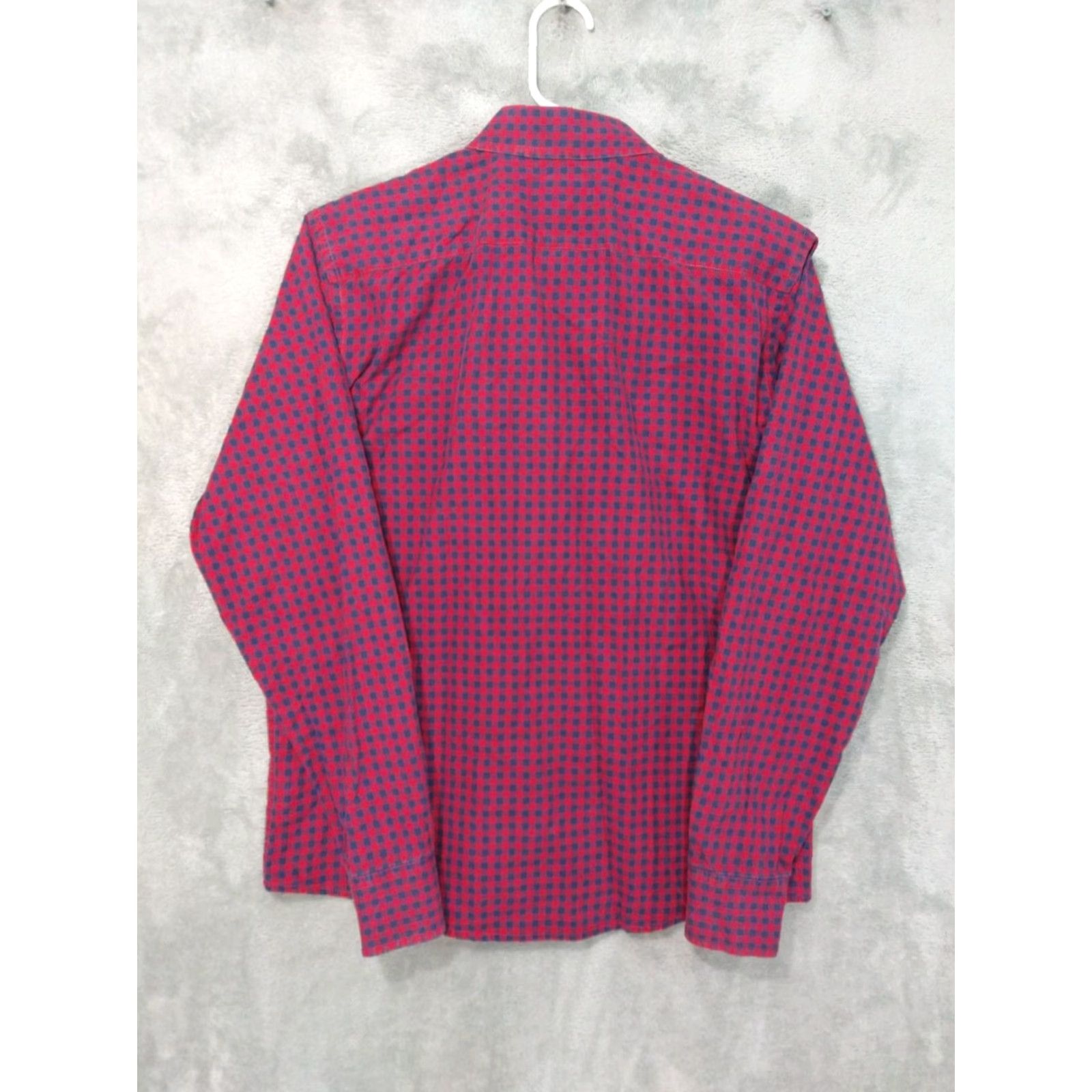 UNTUCKit UNTUCKit Shirt Mens Large Red Plaid Slim Fit Long Sleeve Button Down Cotton Size US L / EU 52-54 / 3 - 2 Thumbnail