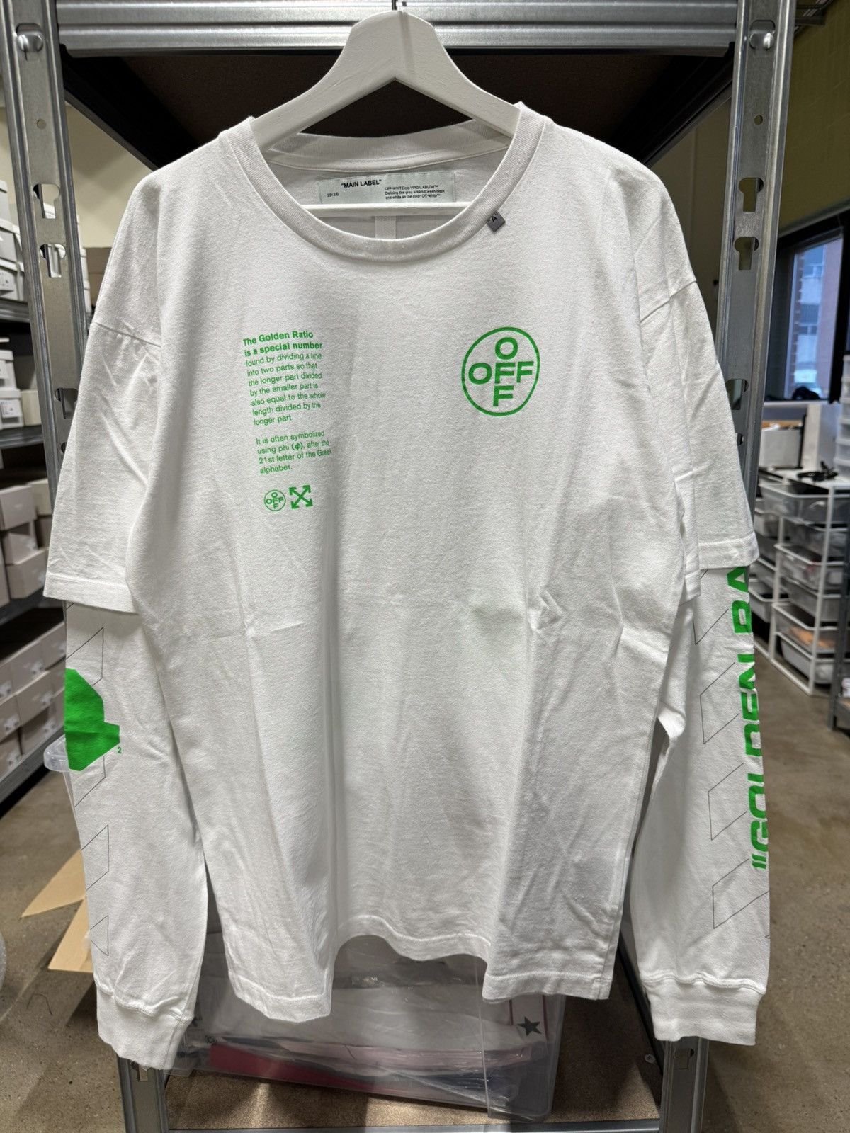 Off-White Off-White Golden Ratio Arrow Long Sleeve T-Shirt NEW 500$ Size US S / EU 44-46 / 1 - 2 Thumbnail