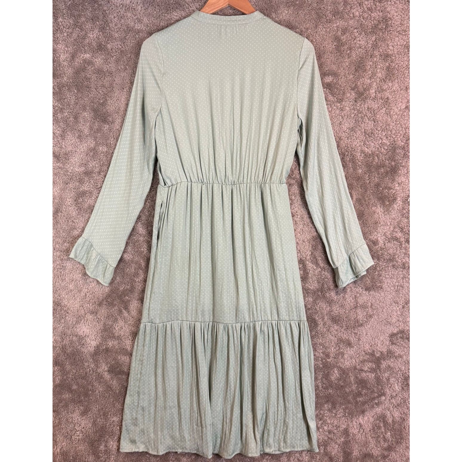 Other NSR Mint Green Tiered Peasant Mini Dress M Slit Skirt Ruffle Size M / US 6-8 / IT 42-44 - 12 Thumbnail