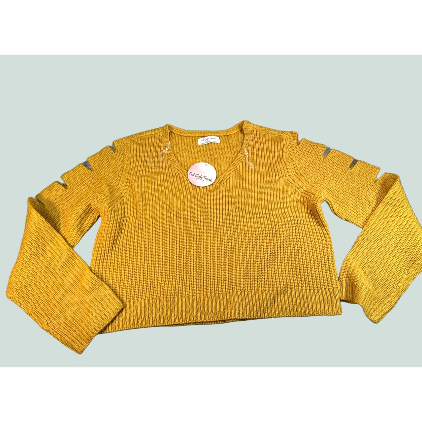 Vintage VINTAGE? Women’s Full Circle Trends Knitted Gold Sweater New With Tags Extra Large Size XL / US 12-14 / IT 48-50 - 1 Thumbnail