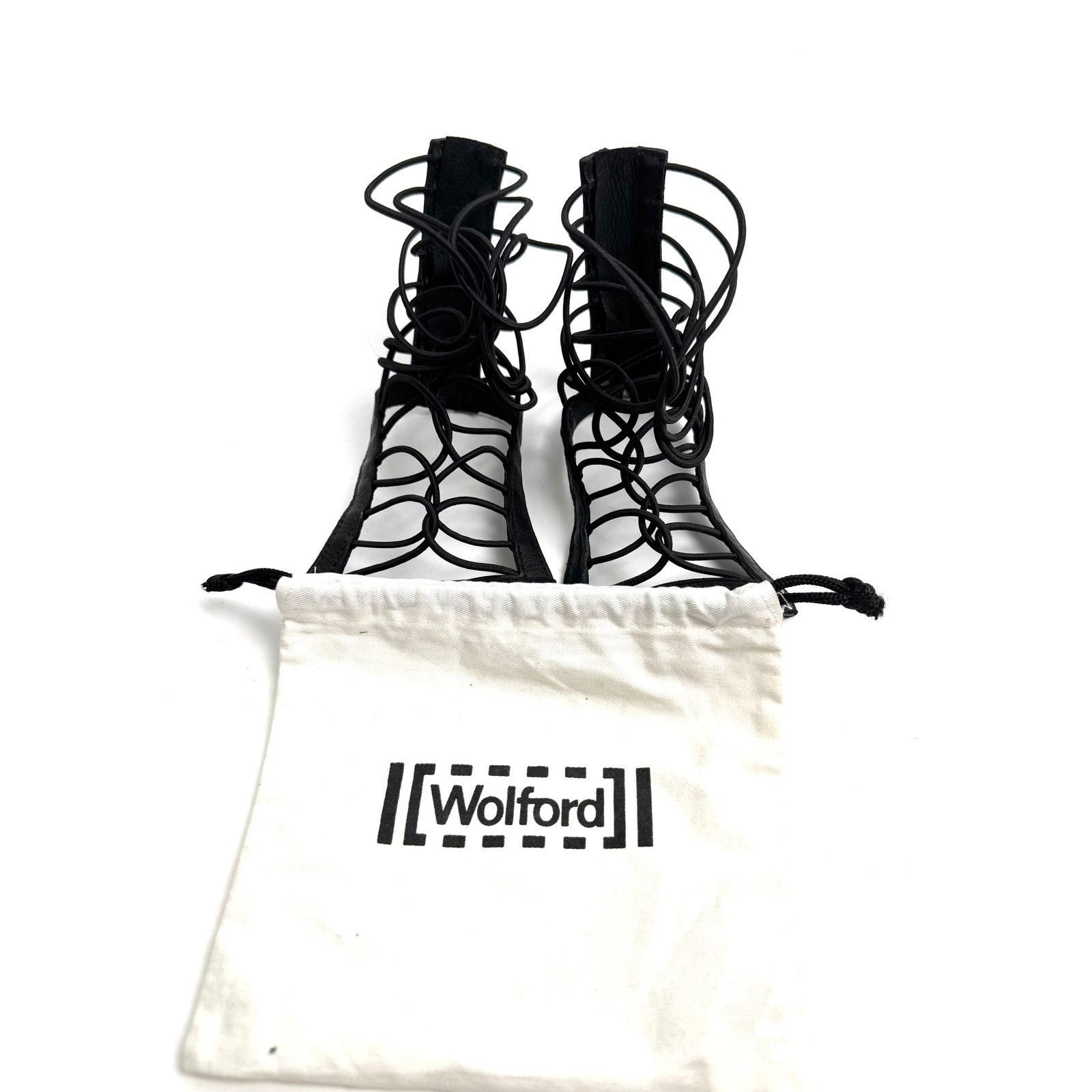 Wolford Womens Wolford Black Gladiator Lace Up Back Zip Shoe Inserts Size ONE SIZE - 9 Thumbnail
