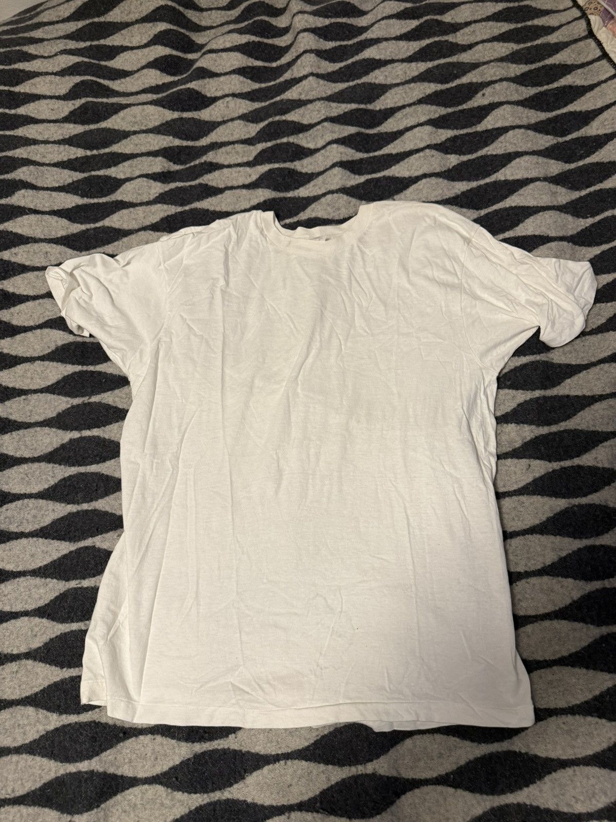 Vintage 80s Hanes tee blank white Size US L / EU 52-54 / 3 - 1 Thumbnail