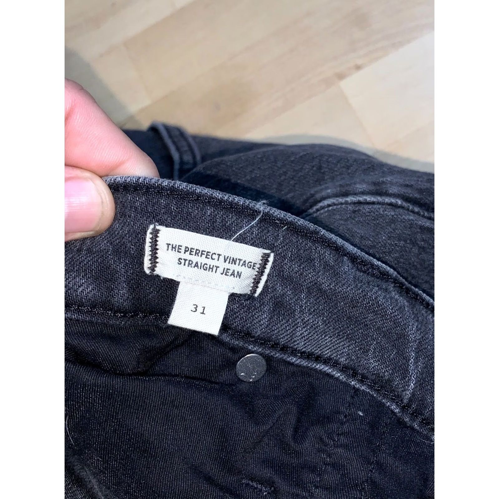 Madewell Madewell Jeans Women 31 Black Faded Vintage Straight 5-Pocket Denim High Rise Regular Fit Shirt? Size 24" / US 00 / IT 34 - 3 Thumbnail