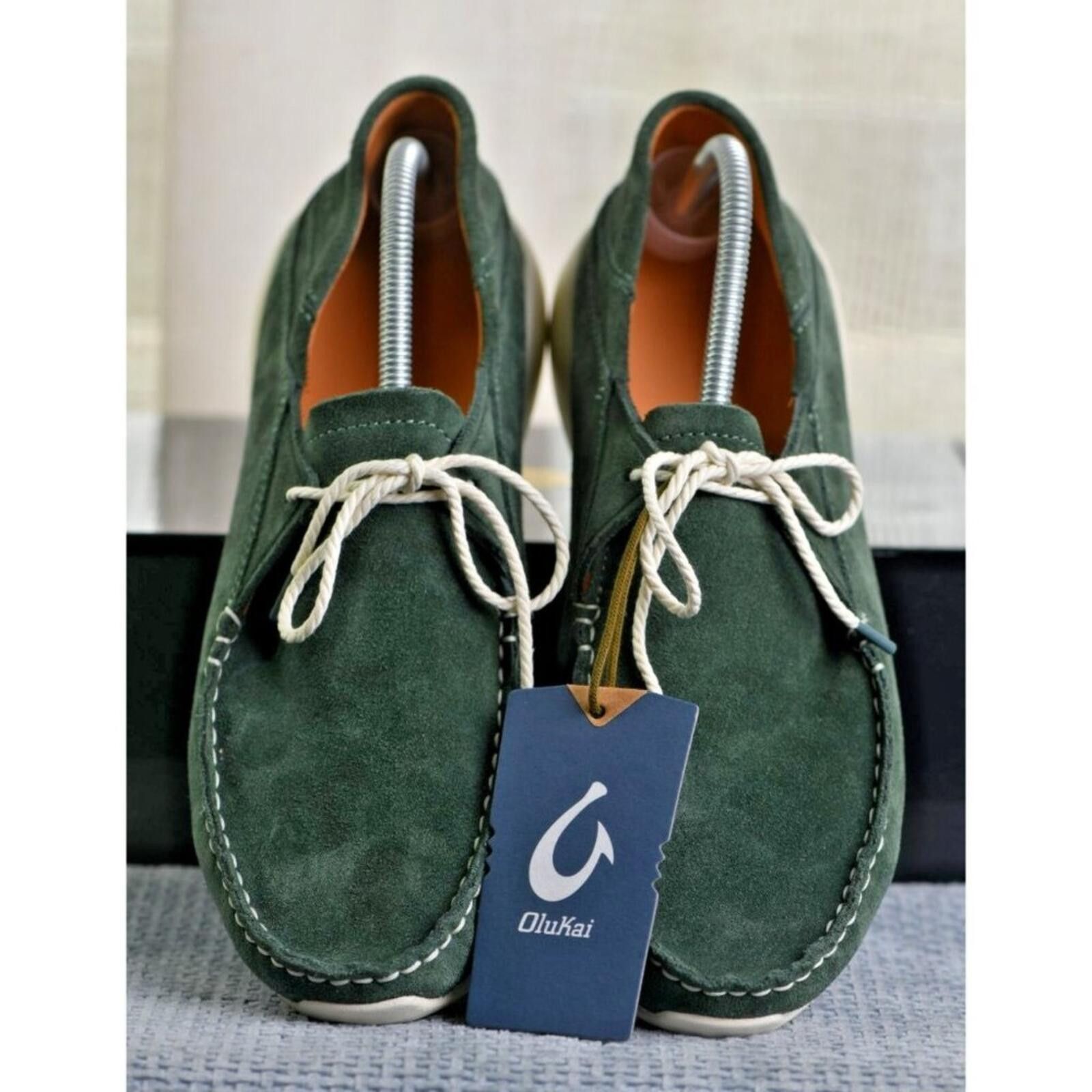 Olukai Olukai Ka'a Driver Moccasin | Italian Suede| Color: Green Size US 10 / EU 43 - 7 Thumbnail