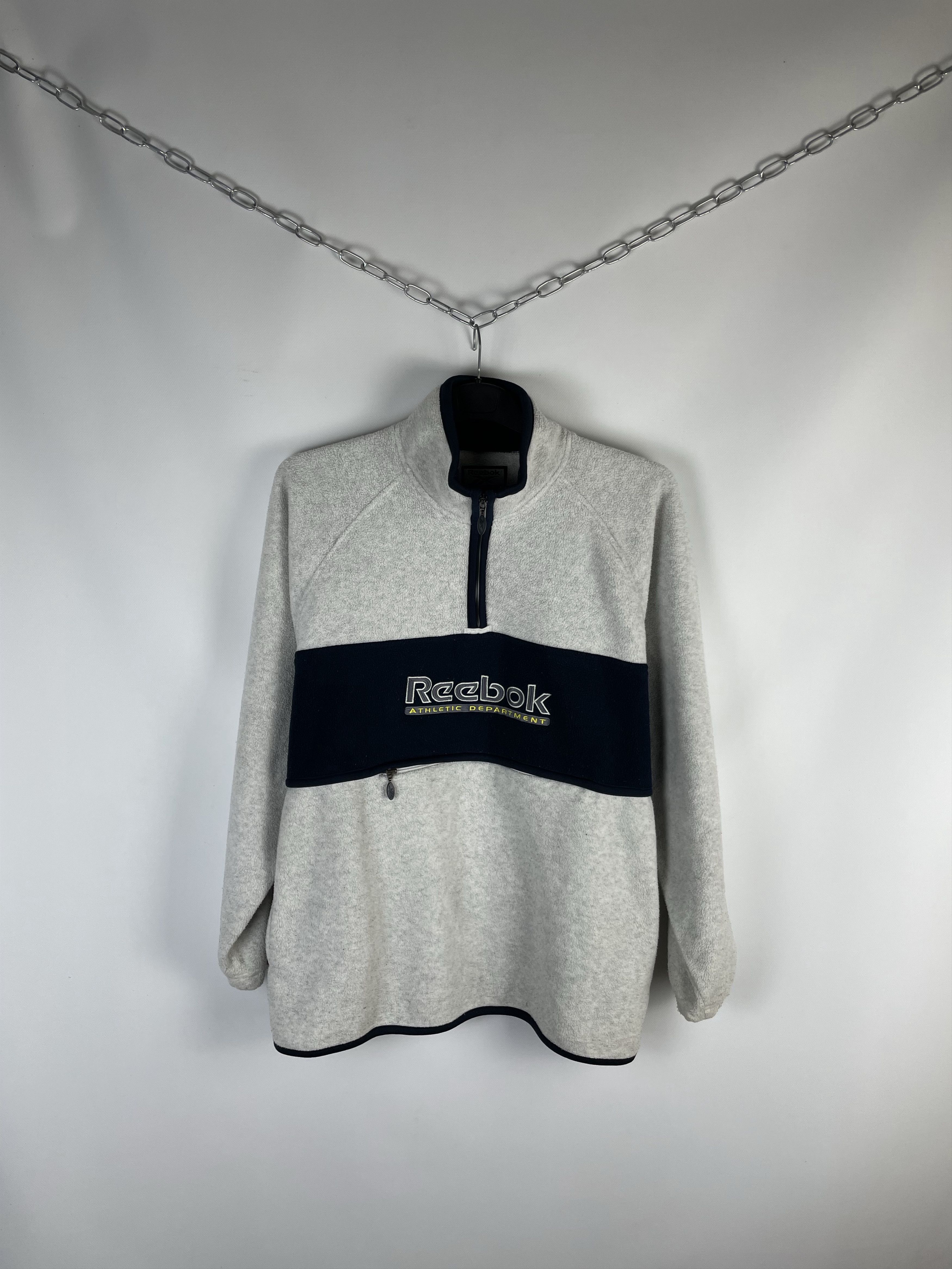 Reebok Vintage 90s Reebok Fleece sweatshirt zip Size US S / EU 44-46 / 1 - 1 Thumbnail