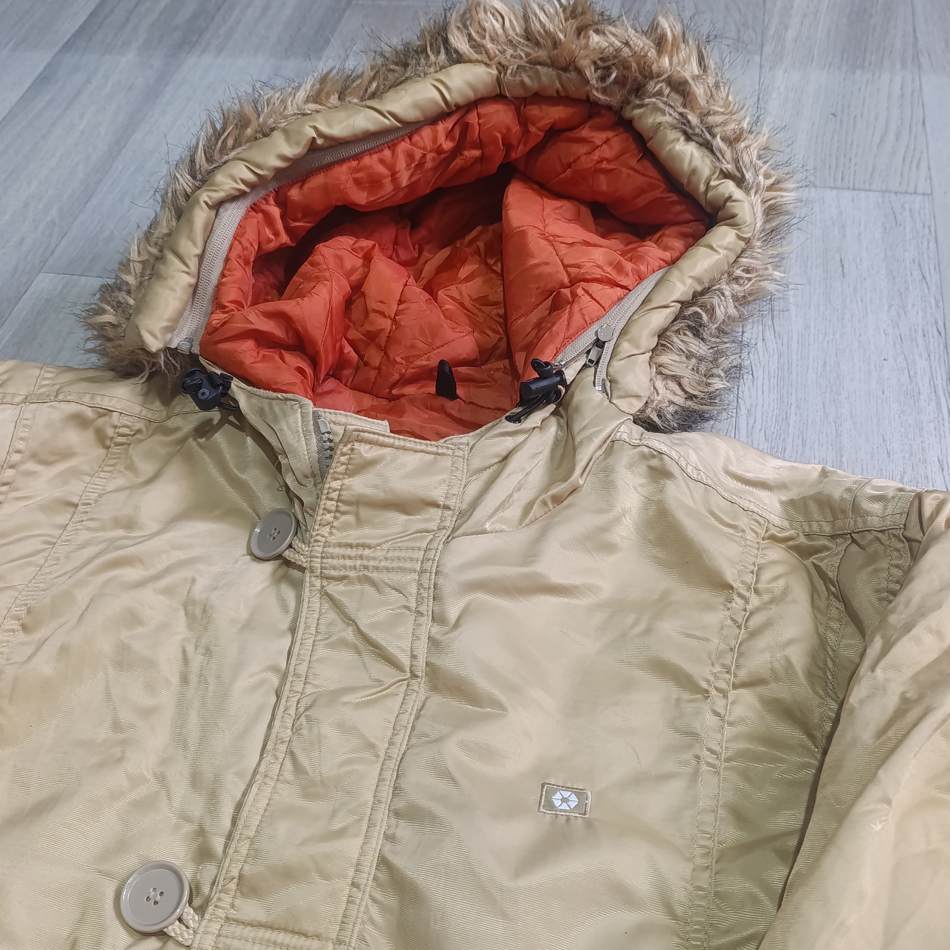 Southpole VTG Y2K South Pole Coat With Fur Hood Tan Orange Mens Size US M / EU 48-50 / 2 - 2 Thumbnail