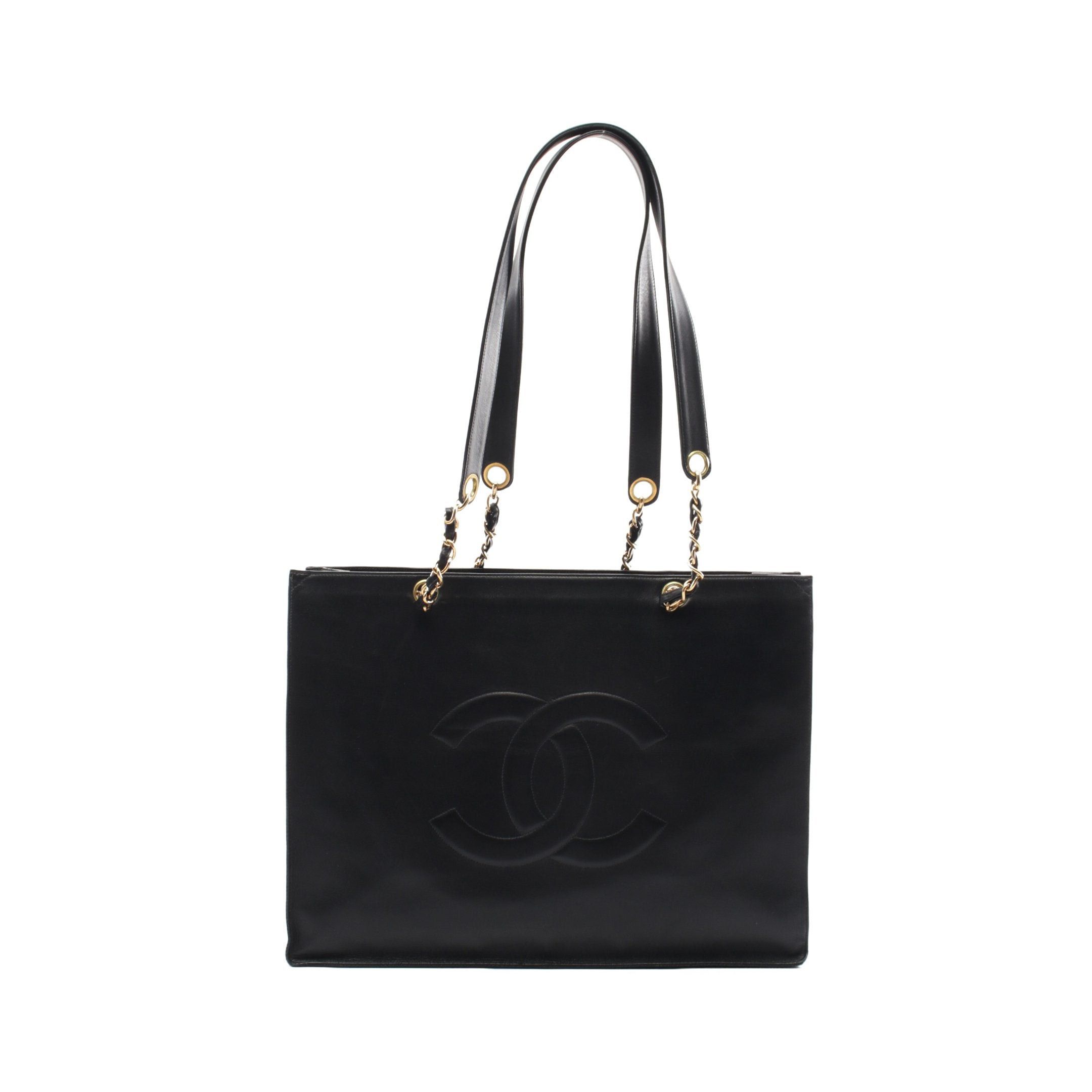 Chanel Chanel Big Coco Mark Chain Shoulder Bag Tote Leather Black Gold Hardware Size ONE SIZE - 1 Thumbnail