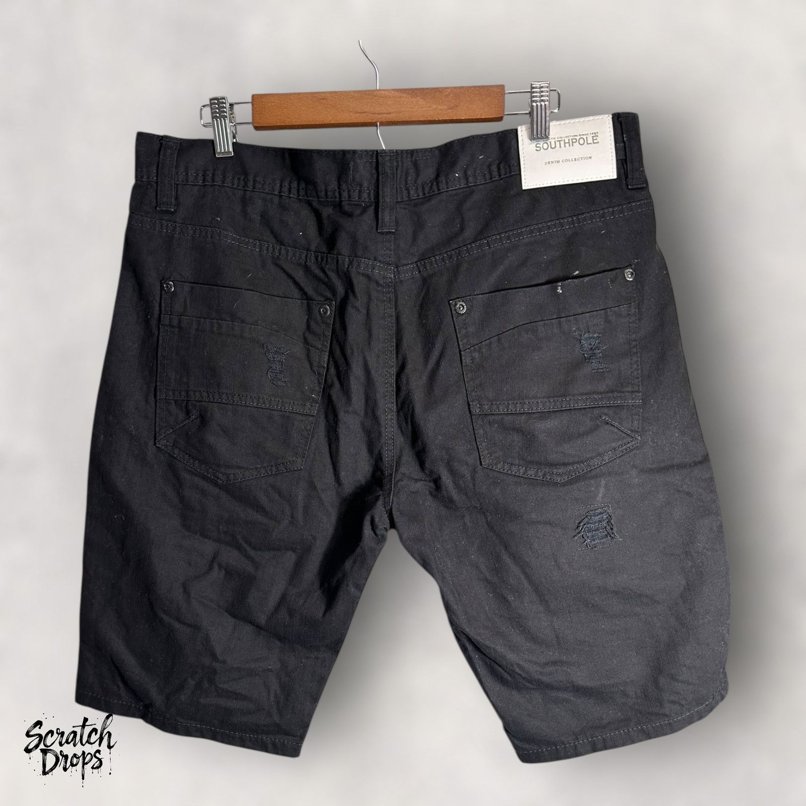 Southpole Vtg Y2K Southpole Men's Black Denim Shorts Sz 36 Streetwear Size US 36 / EU 52 - 3 Thumbnail