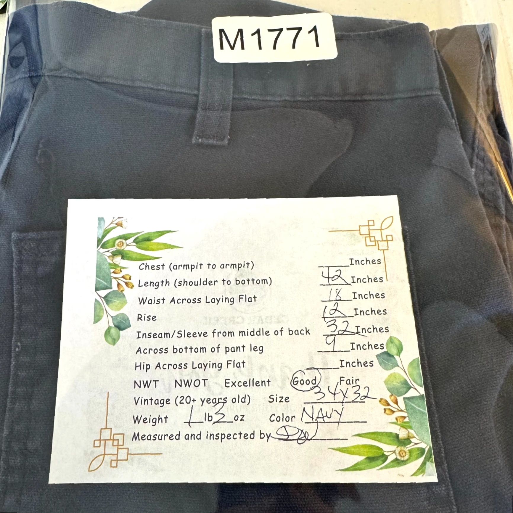 Carhartt Carhartt Carpenter Pants Men 34x32 Navy Canvas Workwear Dungaree Fit Size US 34 / EU 50 - 7 Thumbnail