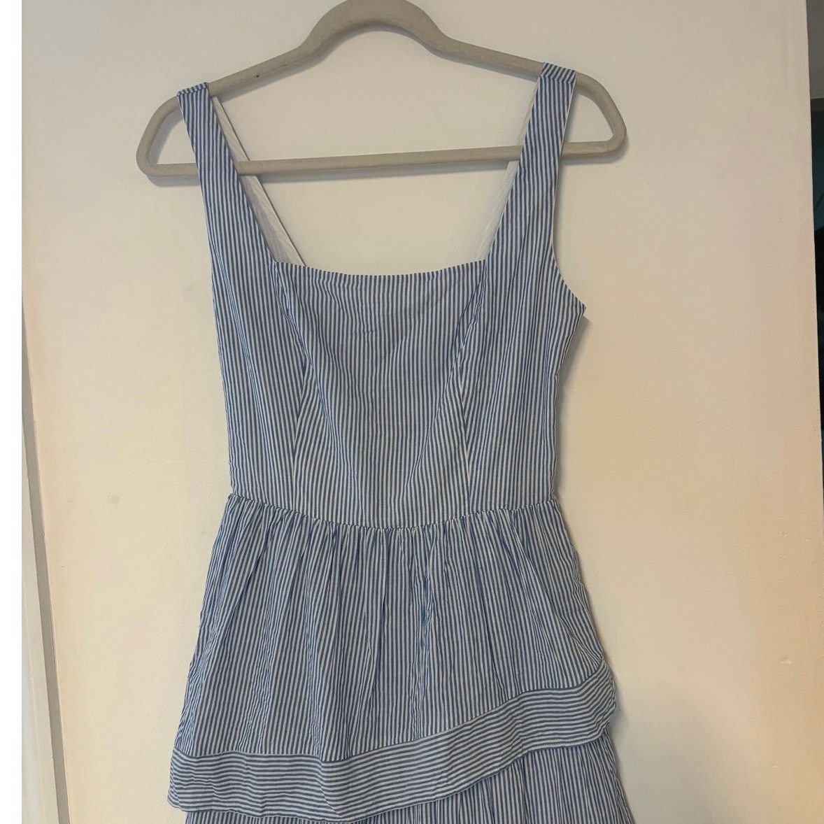 J.Crew NWT J.Crew Striped Sleeveless Belted Tiered Dress Blue 2 Size XS / US 0-2 / IT 36-38 - 5 Thumbnail