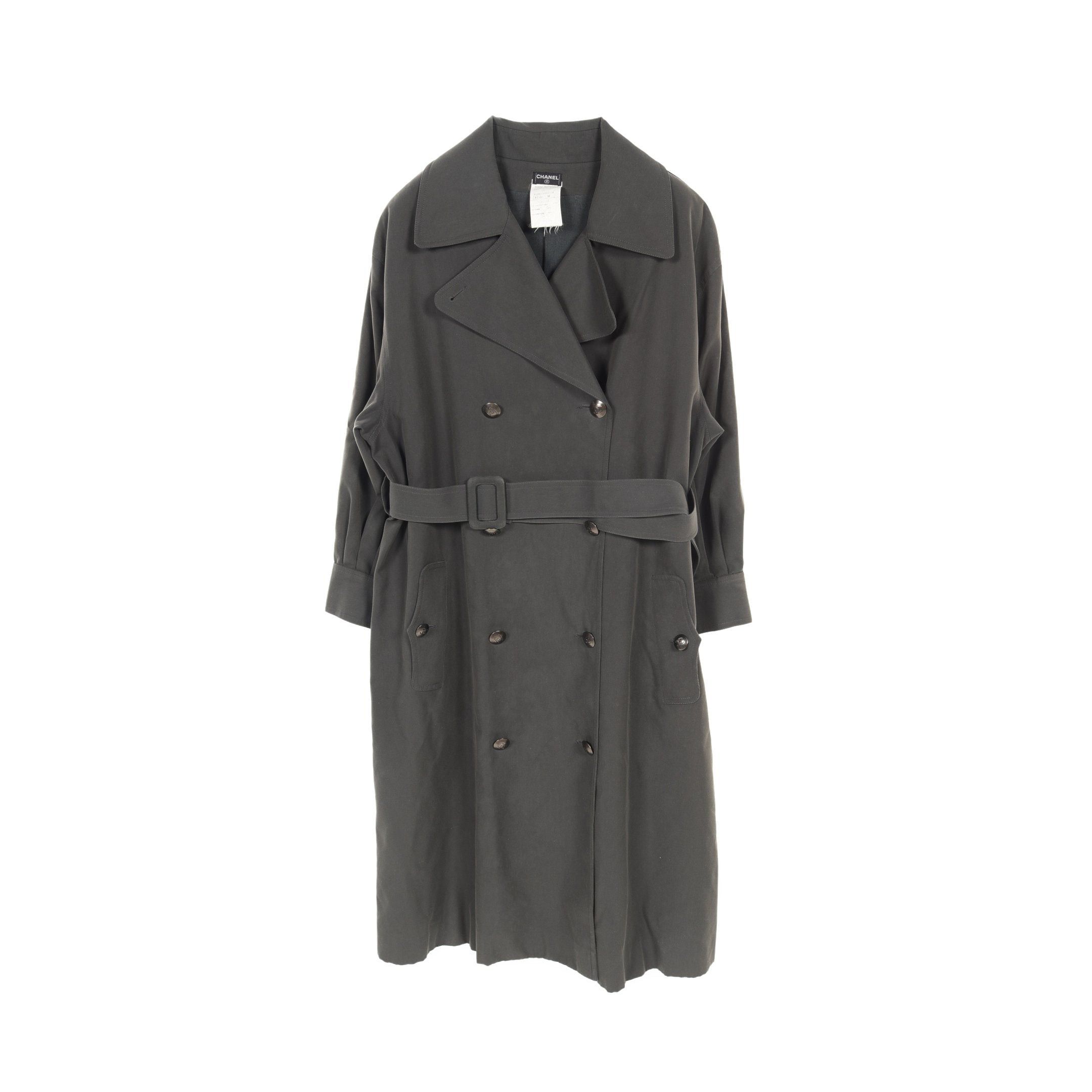 Chanel Chanel Trench Coat Cotton Nylon Dark Gray Size ONE SIZE - 1 Thumbnail
