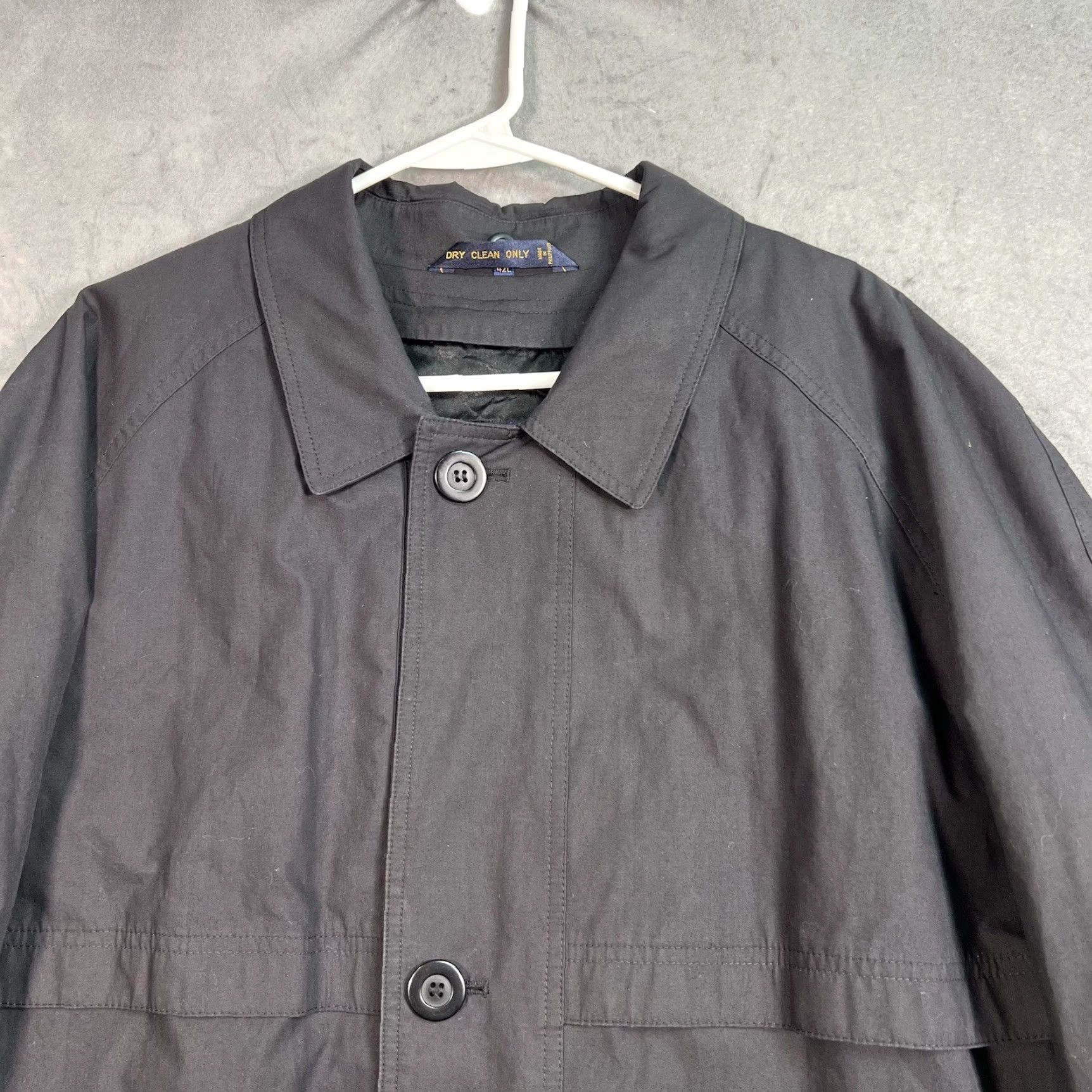 Chaps Vintage 90s Chaps Ralph Lauren Fleece Lined Rain Jacket Coat Womens 42L Black Size M / US 6-8 / IT 42-44 - 6 Thumbnail