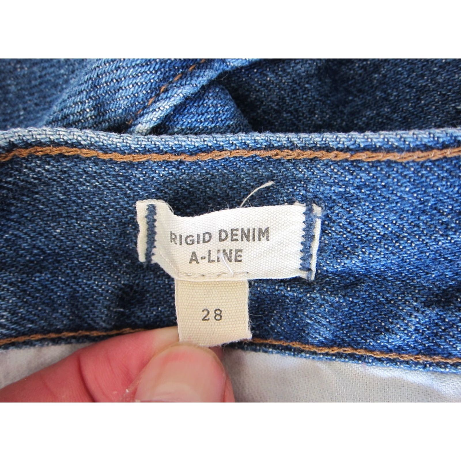 Madewell Madewell 100% Cotton Medium Wash Rigid A-Line Denim Mini Skirt Women 28 Size 28" / US 6 / IT 42 - 4 Thumbnail