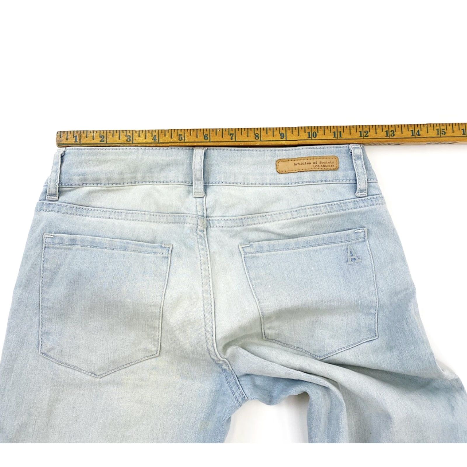 Vintage Articles Of Society Jeans Womens 24 Light Blue Skinny Stretch Denim 31 Inseam Mid Rise Regular Inseam 31 Womens Jeans Skinny Stretch Size 42" / US 20 - 3 Thumbnail