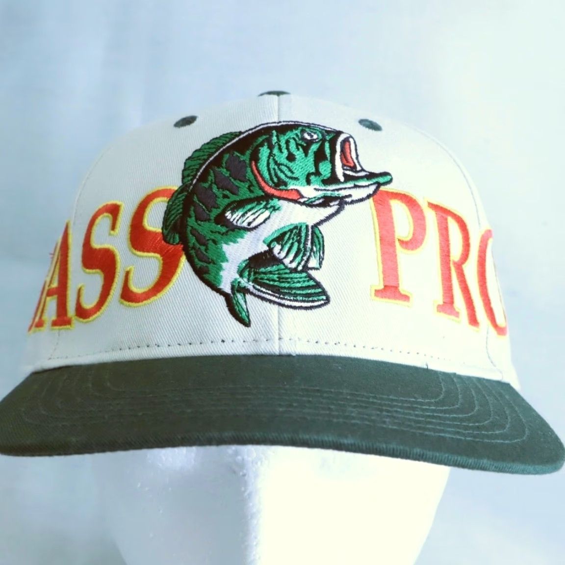 Bass Pro Shops Bass Pro Shops Wrap Around Embroidered Beige Twill Trucker Snapback Hat Men's OS Size ONE SIZE - 2 Thumbnail