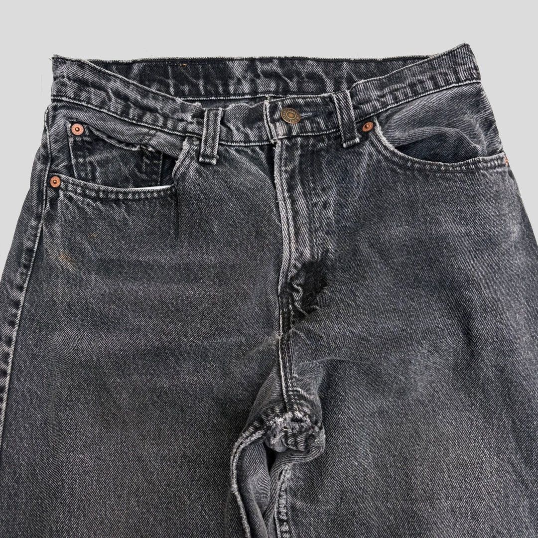 Levi's Levi’s 560 1980 80s Vintage W29 L29 Black Faded Denim Jeans Size 29" - 3 Thumbnail
