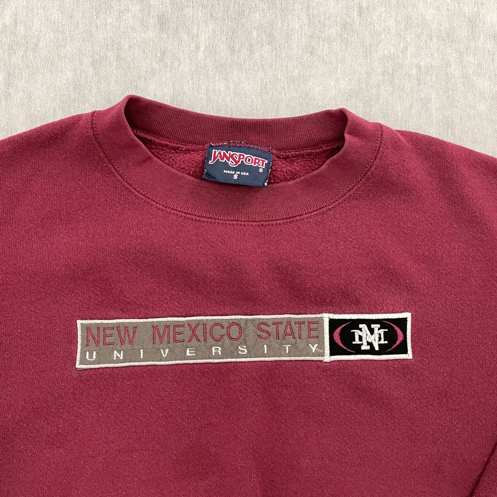 Jansport VINTAGE New Mexico State University Sweater Pullover Adult Small Burgundy Aggies 90s College Men Size US S / EU 44-46 / 1 - 3 Thumbnail