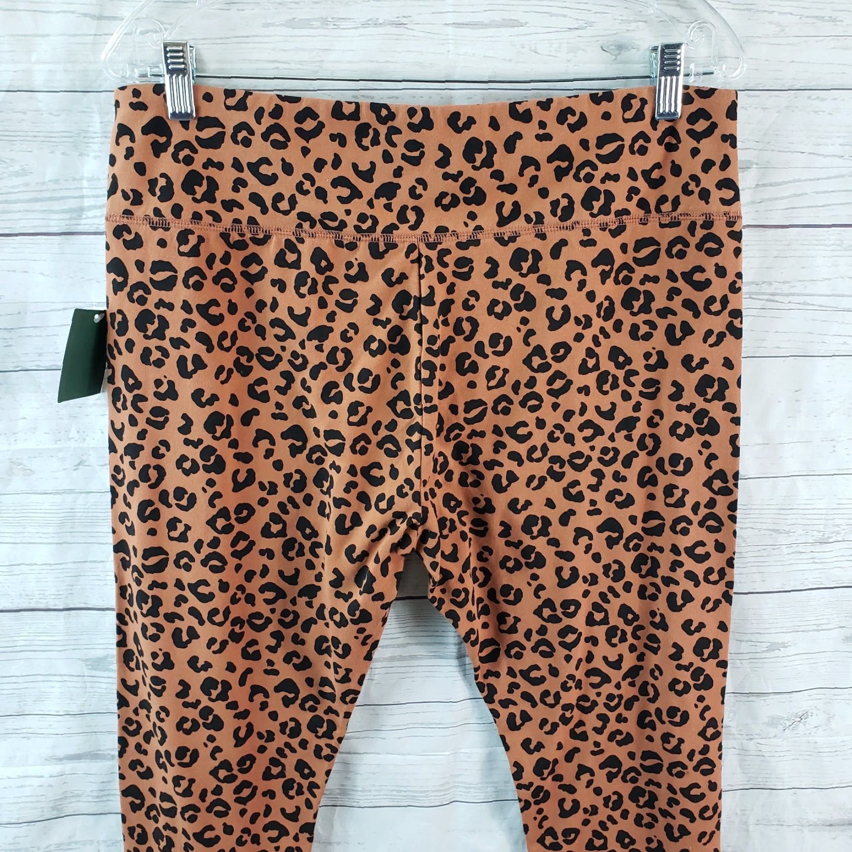 Vintage Wild Fable Womens High Rise Leggings XL Brown Animal Print Cotton Leggings Women Knits Casual 26.5 Inseam Rise 11" XS-XL Minus Tags Size 40" / US 18 - 4 Thumbnail