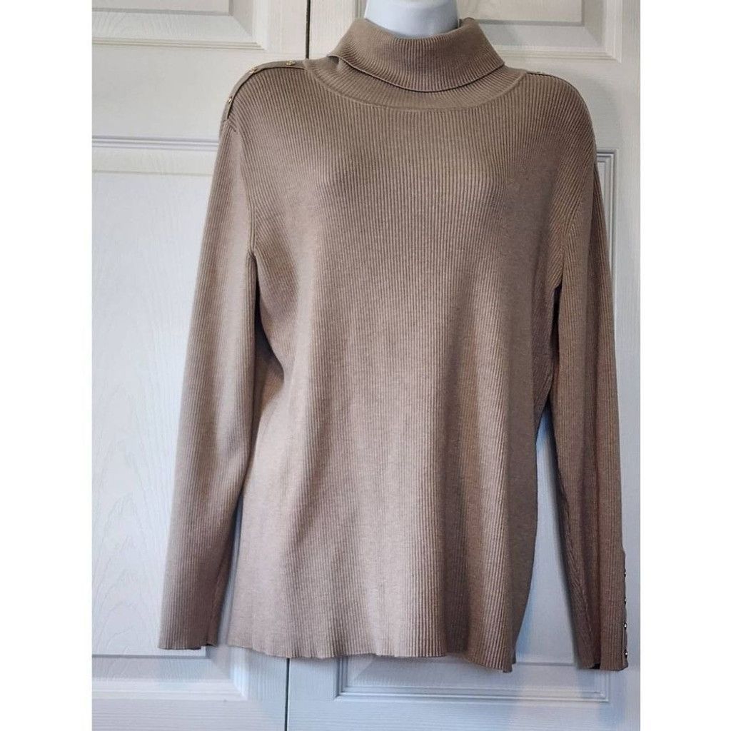 Calvin Klein Calvin Klien Fuzzy Tan Sweater Size XL / US 12-14 / IT 48-50 - 1 Thumbnail