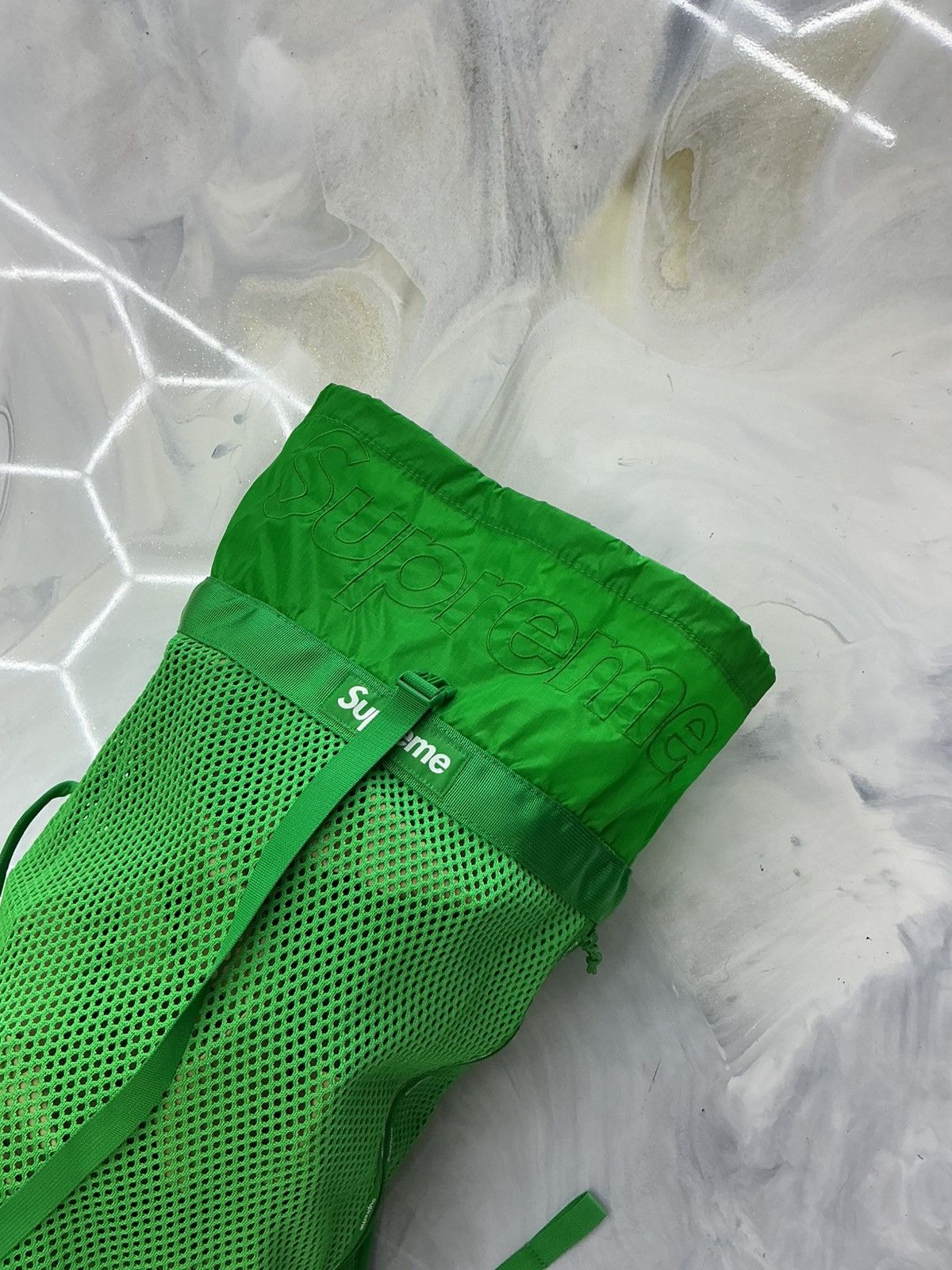 Supreme Supreme Mesh Box Logo Backpack Green Size ONE SIZE - 4 Thumbnail