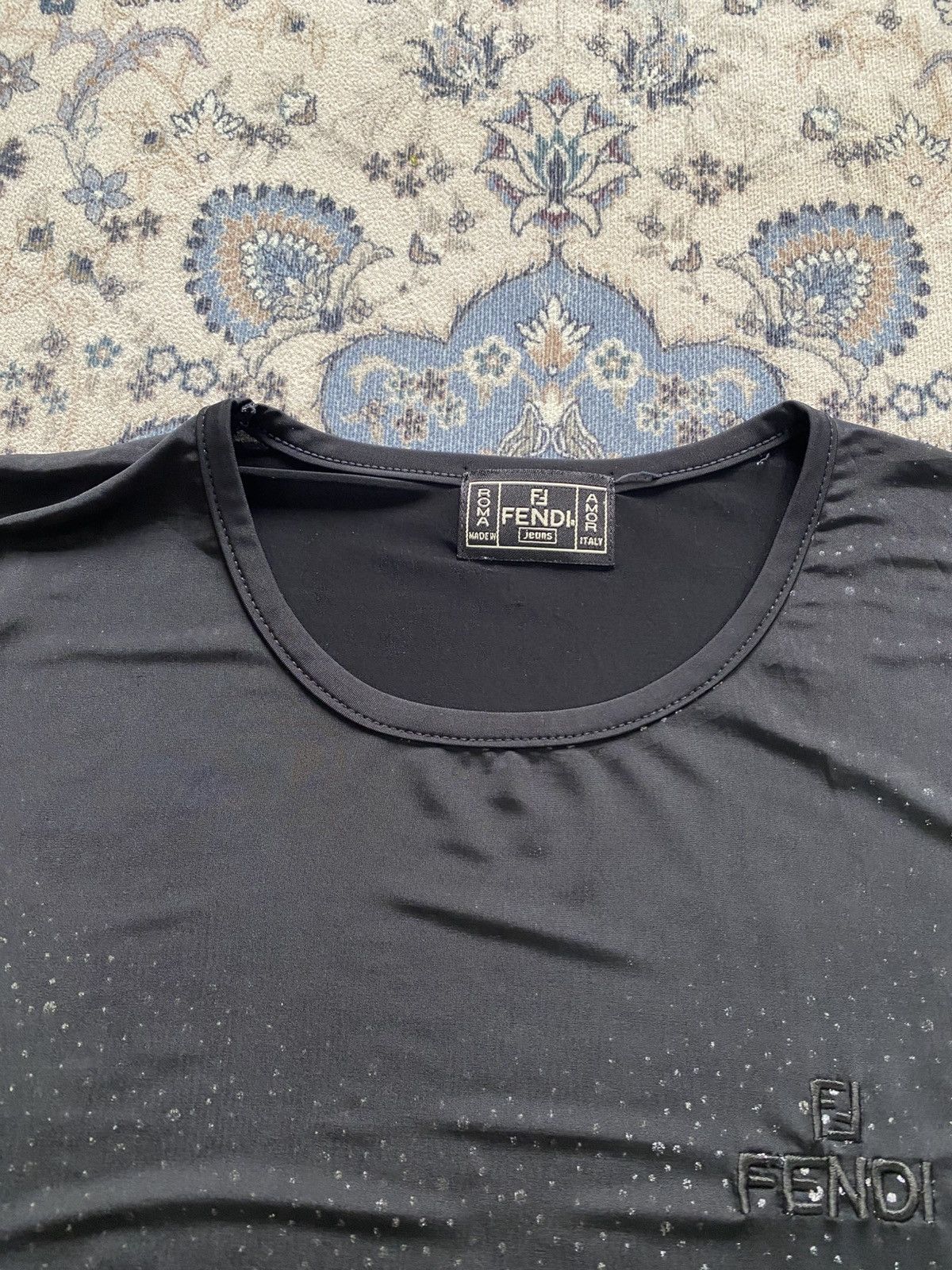 Fendi VINTAGE FENDI JEANS BLACK EMBROIDERY SHIRT BLINK 90s ITALY Size S / US 4 / IT 40 - 6 Thumbnail