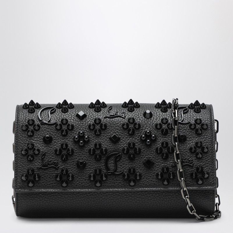 Christian Louboutin Black Clutch Paloma In Calfleather And Spikes Loubinthesky