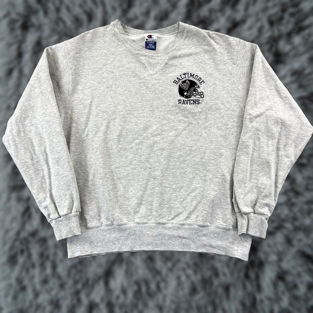Champion VINTAGE Baltimore Ravens Sweatshirt Mens XL Gray Champion NFL 90s Sport Football Size US XL / EU 56 / 4 - 1 Thumbnail