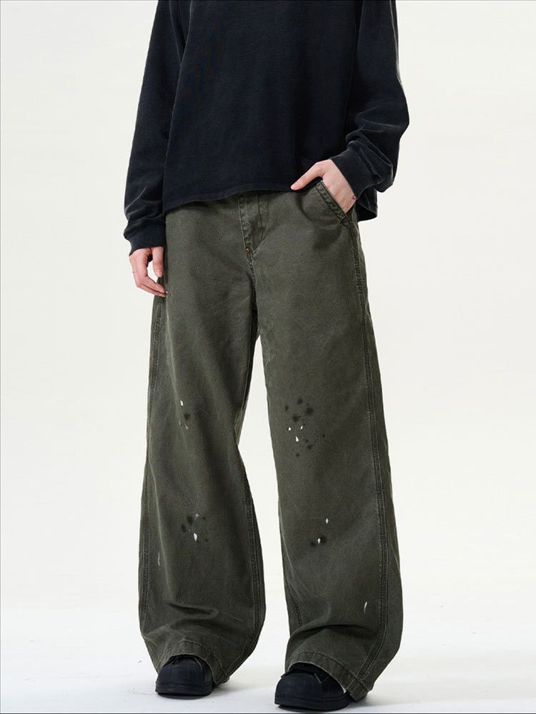 Japanese Brand × Jean American retro ink-splashed loose workwear jeans for men Size US 32 / EU 48 - 1 Thumbnail