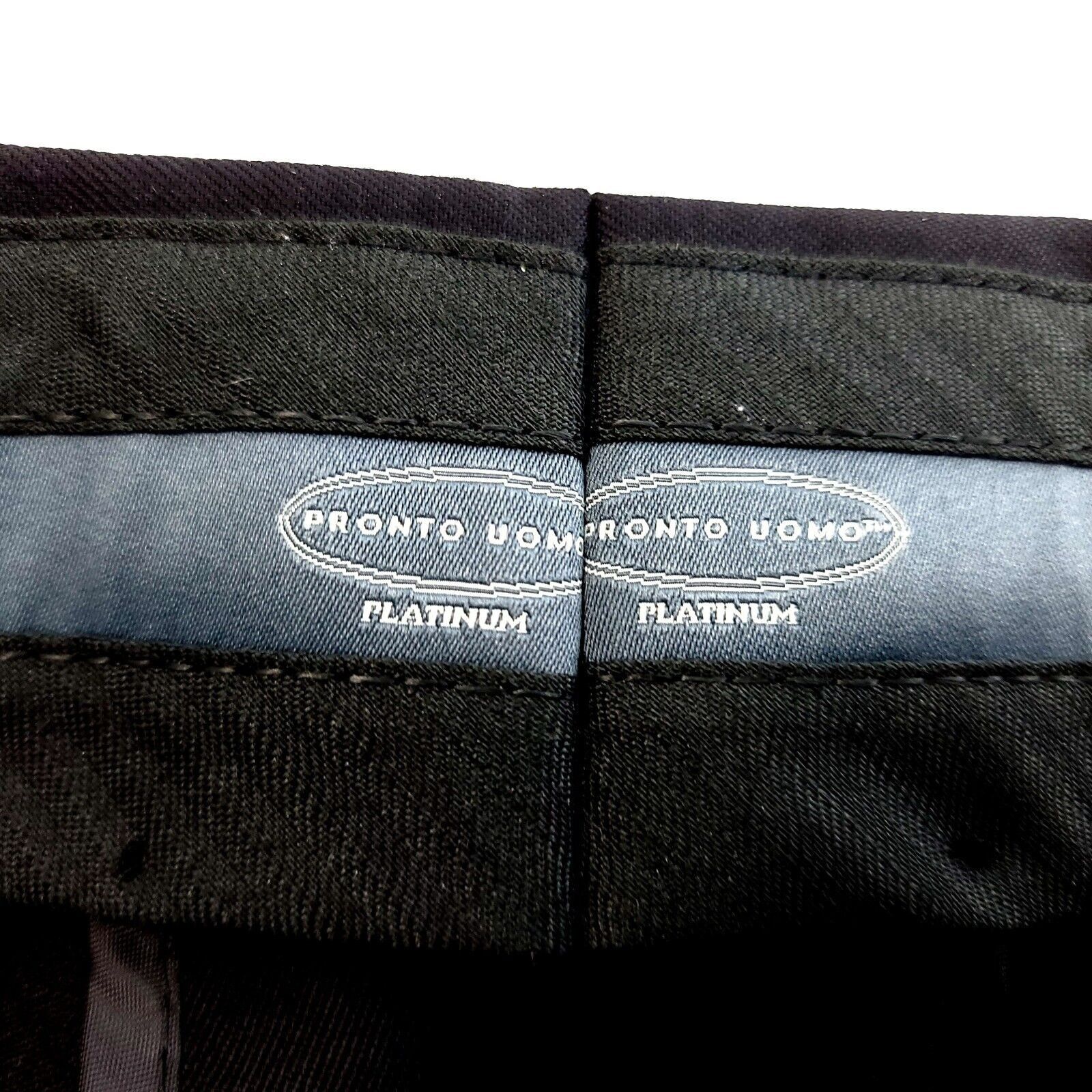 Pronto Uomo Pronto Uomo Platinum Wool Black Mid Rise Flat Front Dress Pa Size 40R - 4 Thumbnail