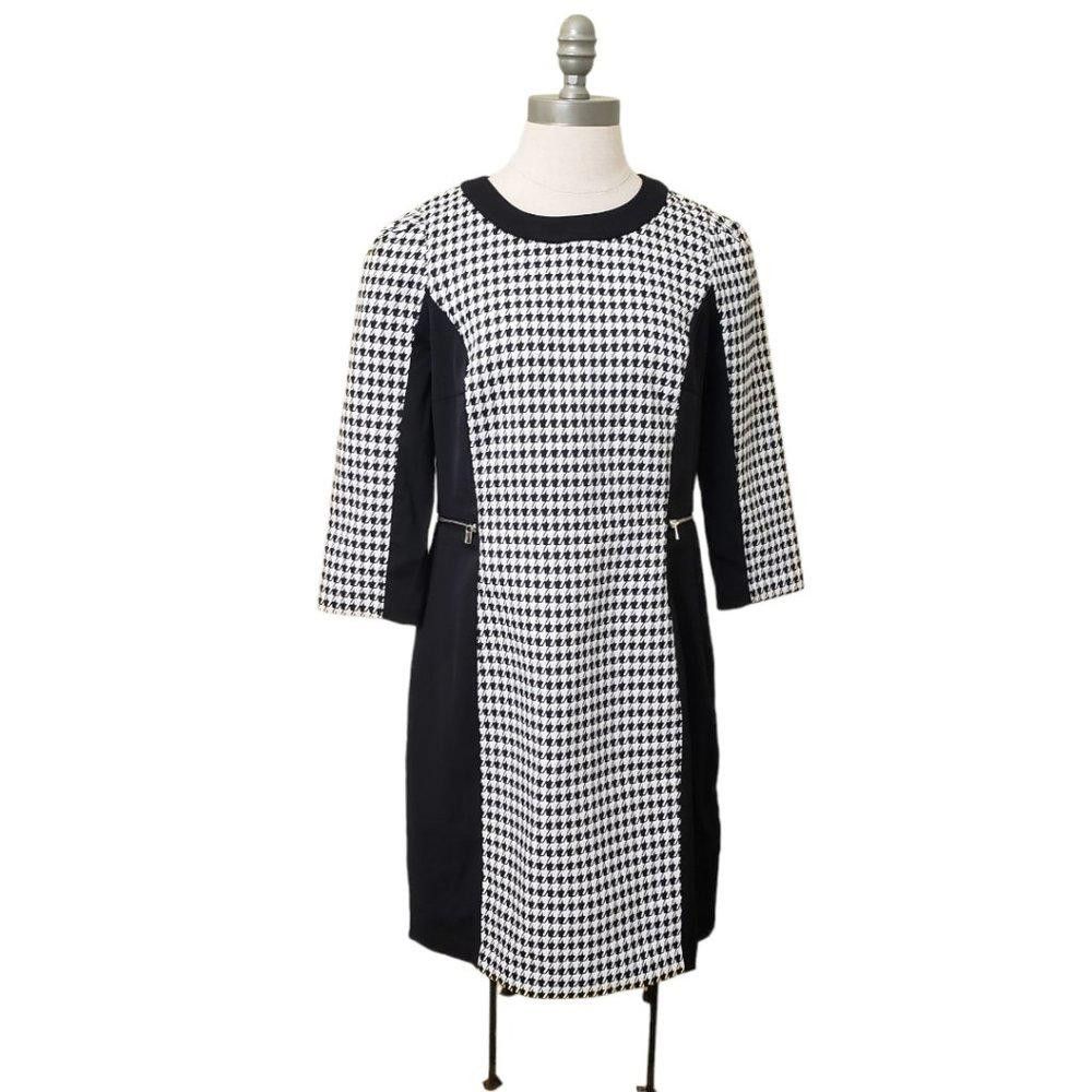 H&M CT421 H & M Ladies Black & White Midi Long Sleeve Dress 12 Size XL / US 12-14 / IT 48-50 - 1 Thumbnail
