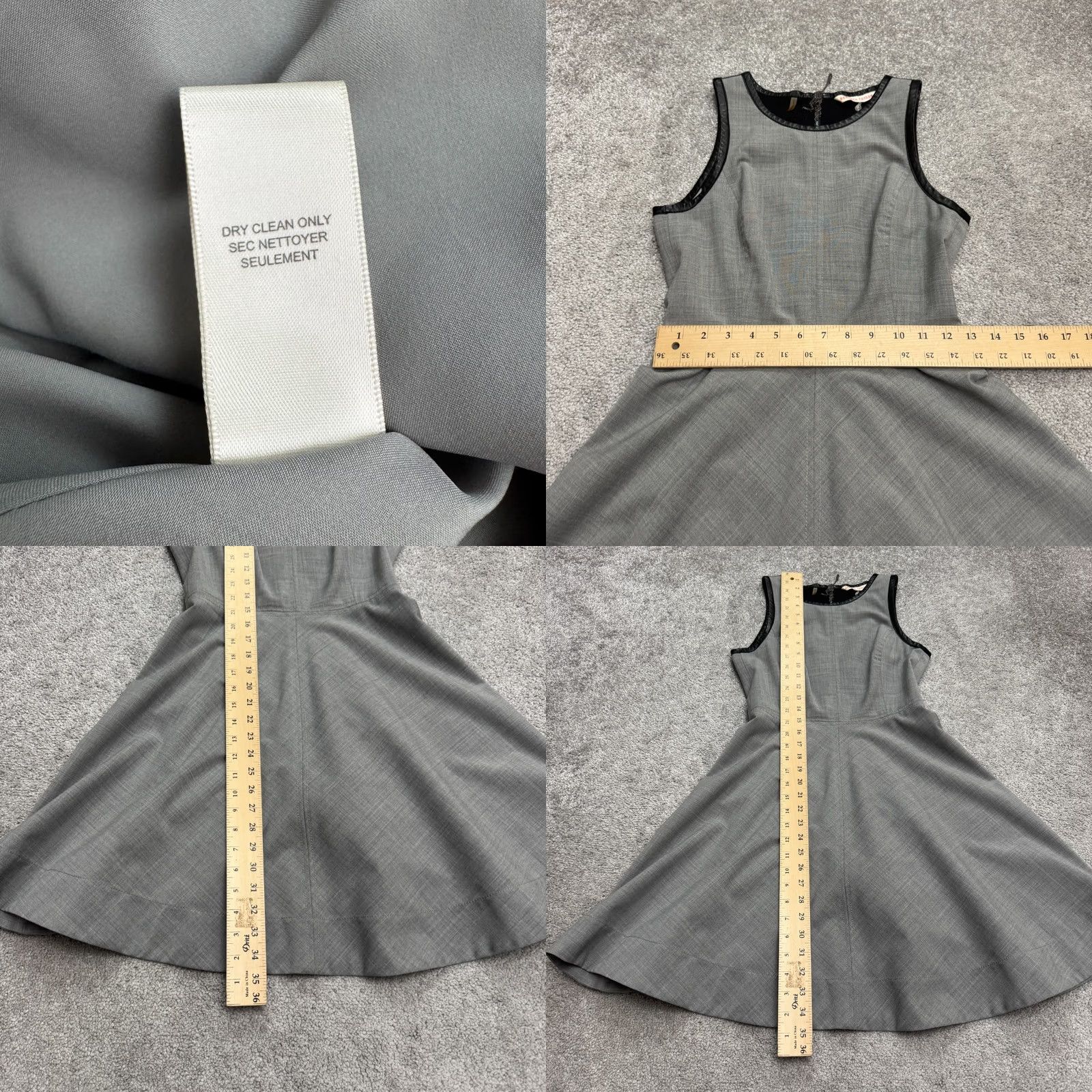 Rebecca Taylor Rebecca Taylor Wool Blend Leather Trim A-Line Fit & Flare Mini Dress Women XL Blue Colorblock Sleeveless Strappy Sleeve Size XL / US 12-14 / IT 48-50 - 8 Thumbnail