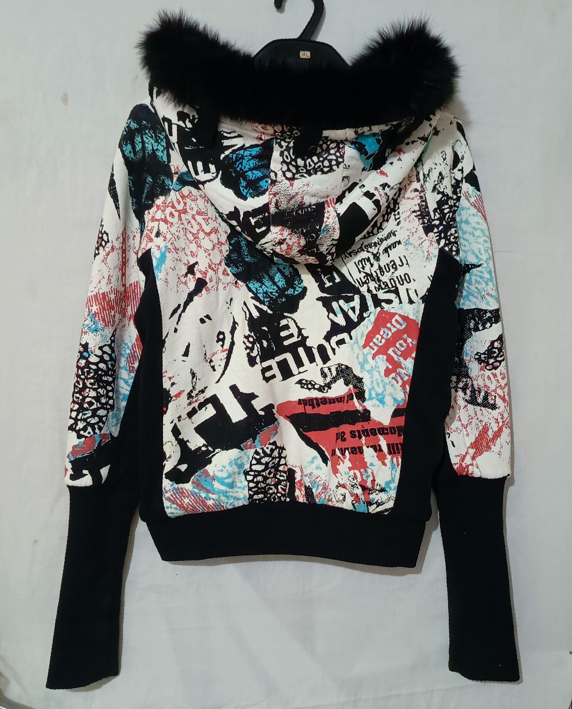 If Six Was Nine Gild Inc - Fur Parka Hoodie full image poem Size M / US 6-8 / IT 42-44 - 2 Thumbnail