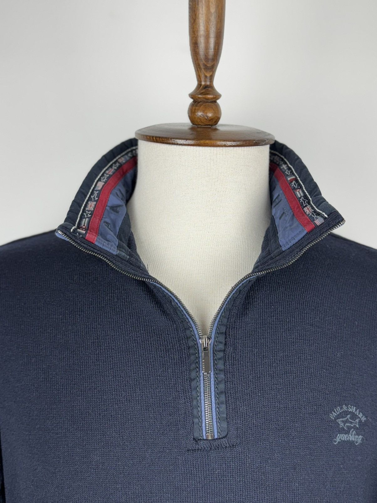 Paul & Shark × Vintage Men’s Vintage Paul Shark Half Zip Wool Sweater Pullover Size US M / EU 48-50 / 2 - 3 Thumbnail