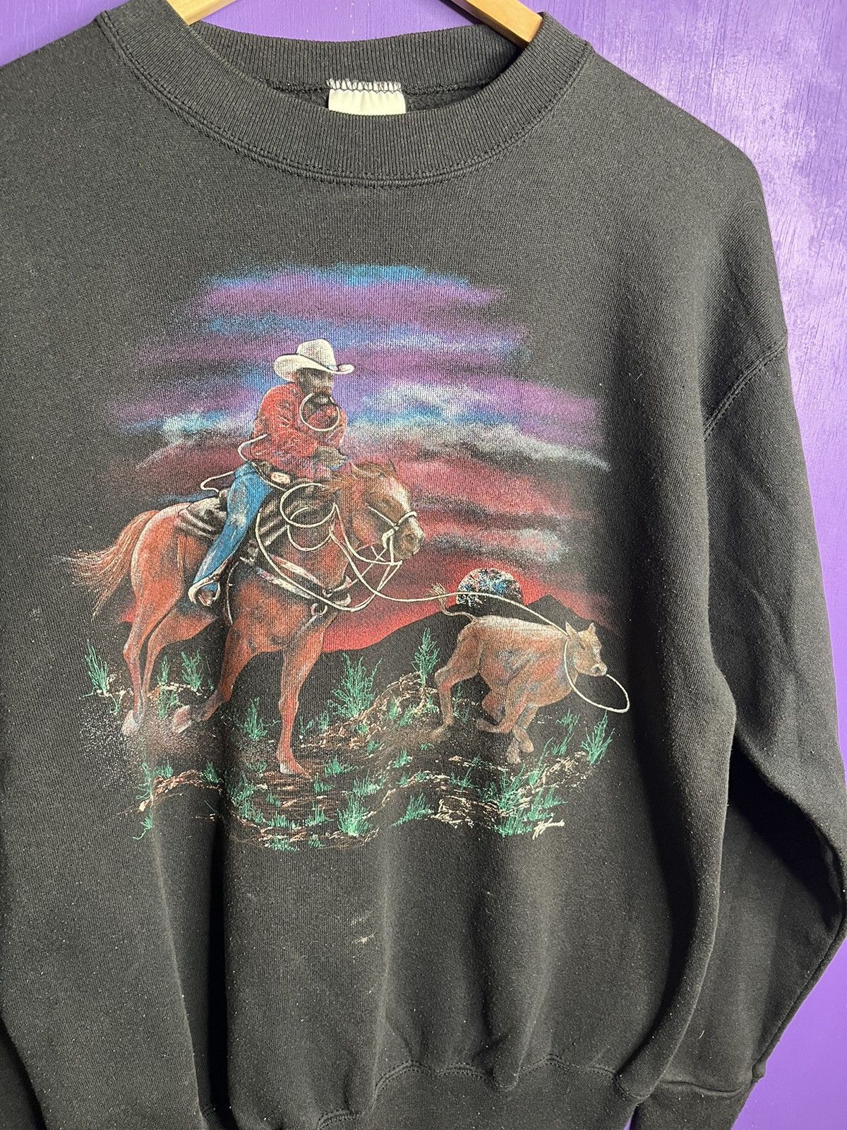 Vintage Vintage 90s Western cowroper rodeo sweatshirt Size US L / EU 52-54 / 3 - 3 Thumbnail